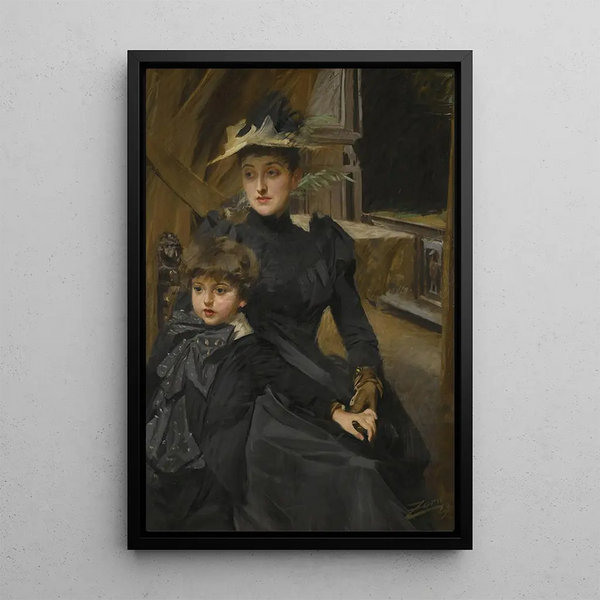 Madame Weguelin und ihr Sohn - Anders Zorn — gerahmtes Bild an der Wand