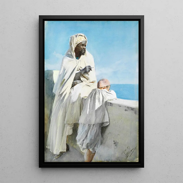 Mann und Junge in Algier - Anders Zorn — gerahmtes Bild an der Wand