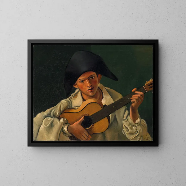 Buste d'Arlequin à la guitare - André Derain — gerahmtes Bild an der Wand