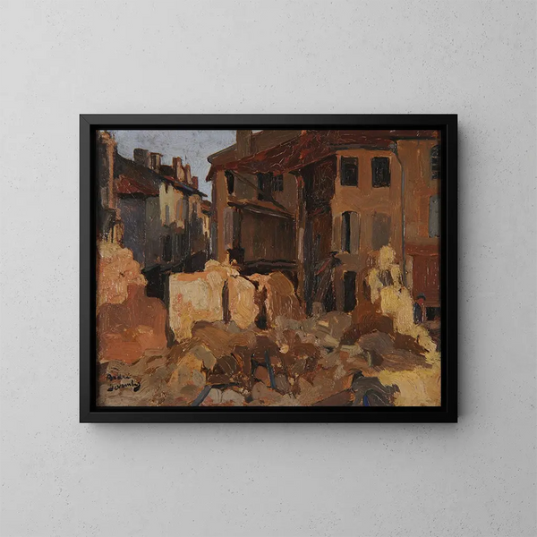 Ruinen der Mautrot-Straße - André Victor Édouard Devambez — gerahmtes Bild an der Wand