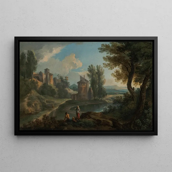 Andrea Locatelli - Travellers resting beside and lake.webp