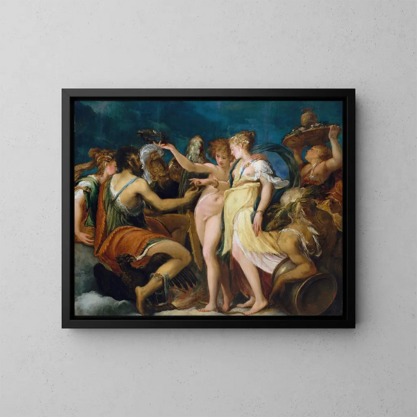 Der Hochzeit von Cupid und Psyche - Andrea Schiavone — gerahmtes Bild an der Wand