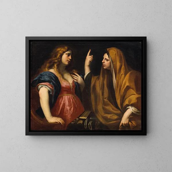 Martha e Maria - Andrea Vaccaro — quadro incorniciato alla parete