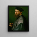 Portrait eines Mannes - Andrea del Sarto — gerahmtes Bild an der Wand