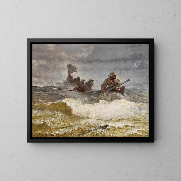 Rettung auf See - Andreas Achenbach — gerahmtes Bild an der Wand
