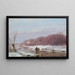 Winterlandschaft mit Holzsammlern auf dem Eis - Andreas Schelfhout — gerahmtes Bild an der Wand