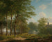 Bergère, die sich auf einem Landweg in der Nähe eines Schlosses ausruht - Andreas Schelfhout — Ansicht des Kunstwerks