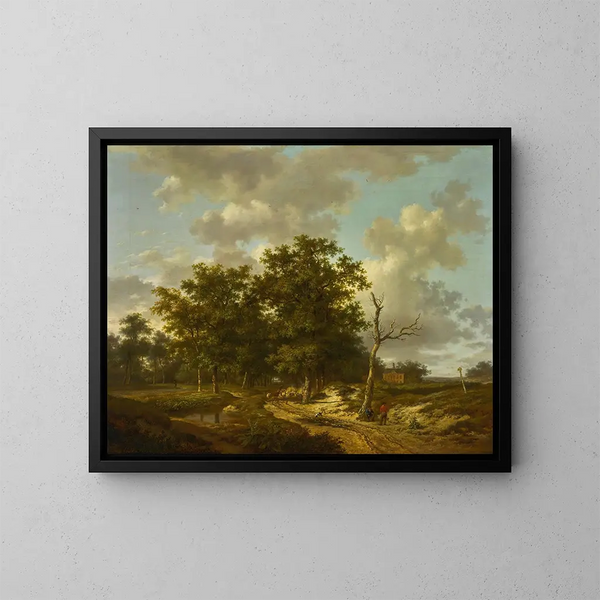 Sommerlandschaft - Andreas Schelfhout — gerahmtes Bild an der Wand