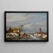 Paesaggio invernale con pattinatori e un koek-en-zopie - Andreas Schelfhout — quadro incorniciato alla parete