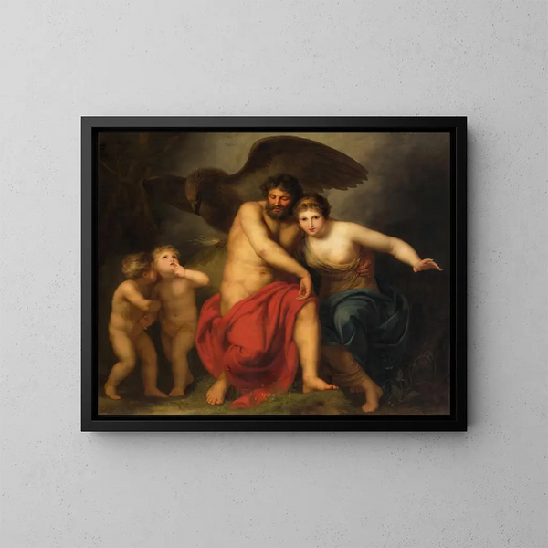 Zeus und Hera auf dem Berg Ida - Andries Cornelis Lens — gerahmtes Bild an der Wand