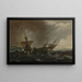 Two ships in a storm - Andries van Eertvelt — framed artwork on a wall