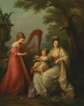 Angelica Kauffmann - Group portrait of Lady Elizabeth SmithStanley Countess of Derby with her infant son Edward later 13th Earl of Derby and her halfsister Lady Augusta Campbell.webp