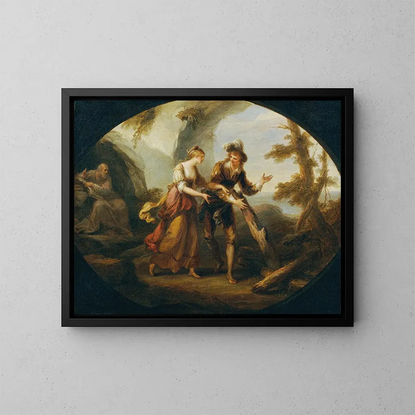 Miranda und Ferdinand - Angelica Kauffman — gerahmtes Bild an der Wand