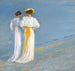 Anna Ancher e Marie Krøyer sulla spiaggia a Skagen - Peder Severin Krøyer — vista dell’opera