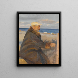 Anna Ancher - Michael Ancher Painting on the Shore.webp