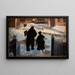 Michael Ancher auf dem Weg zu seinem Atelier begleitet von der Organistin Helene Christensen - Anna Ancher — gerahmtes Bild an der Wand