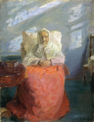 Anna Ancher - Mrs Ane Brndum in the blue room.webp