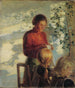 Two young girls learning to sew - Anna Ancher — artwork view