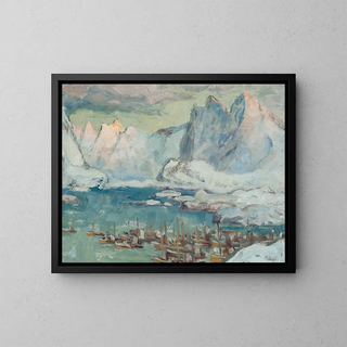Anna Boberg - Svolvaer Harbour at the Height of the Fishing SeasonStudy from Lofoten.webp