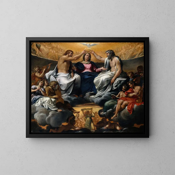 Der Krönung der Jungfrau - Annibale Carracci — gerahmtes Bild an der Wand