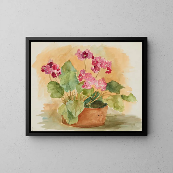 Nature morte ai fiori - Anny Dollschein — quadro incorniciato alla parete