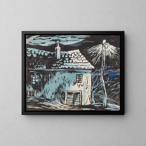 Maison la nuit - Anny Dollschein — quadro incorniciato alla parete