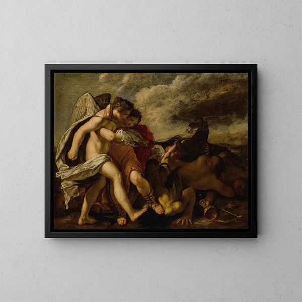 Allegoria delle virtù sul vizio - Anonimo — quadro incorniciato alla parete