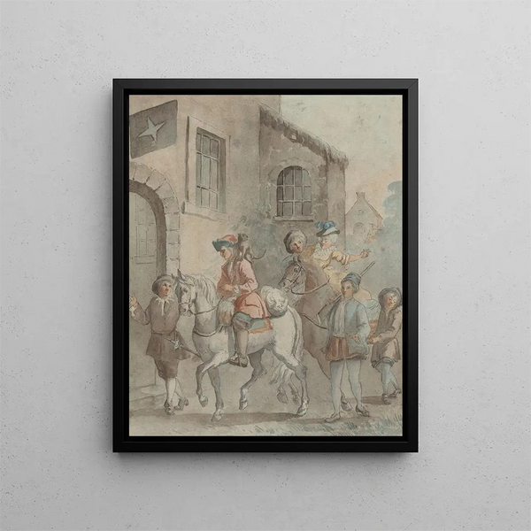 Arrivo a una locanda - Anonimo — quadro incorniciato alla parete