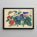 Blumen und Schmetterling - Anonym — gerahmtes Bild an der Wand