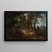 Landschaft mit einer Straße durch einen Wald - Anonym — gerahmtes Bild an der Wand