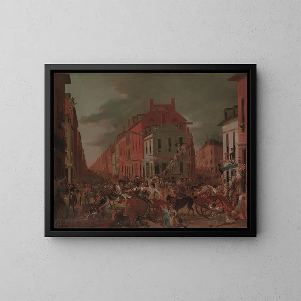 Umzug im alten New York - Anonym — gerahmtes Bild an der Wand