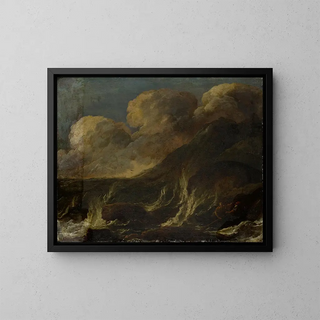 Anonymous - Stormy Sea with Fishermen.webp