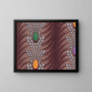 Anonymous - Textile Design with Vertical Garlands of Stylized Leaves Pearls and Ovals over a Background of Overlapping Scales.webp