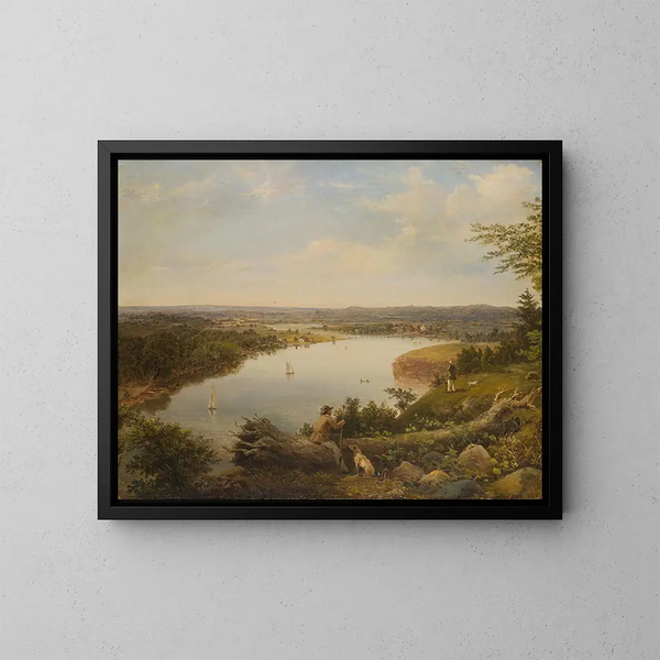 Die Tal der Hudson-Fluss bei Hudson, New York - Anonym — gerahmtes Bild an der Wand