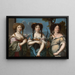 Triplo ritratto di donne precedentemente chiamato Le Nièce di Mazarin - Anonimo — quadro incorniciato alla parete
