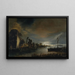 Paesaggio fluviale al chiaro di luna - Anthonie van Borssum — quadro incorniciato alla parete