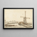 Der Windmühle am Wasserufer - Anthonie van Borssom — gerahmtes Bild an der Wand