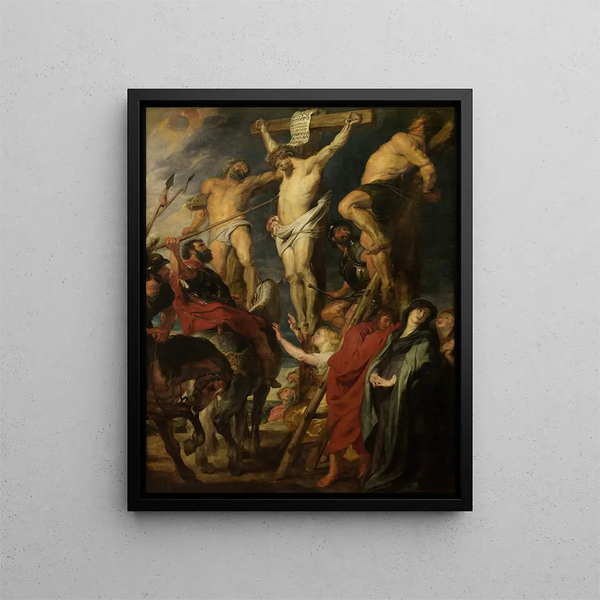 Christus am Kreuz Le coup de lance - Antoine van Dyck — gerahmtes Bild an der Wand