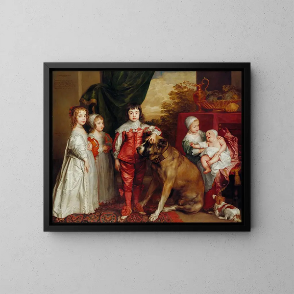 Fünf Älteste von Karl I. - Antoine van Dyck — gerahmtes Bild an der Wand
