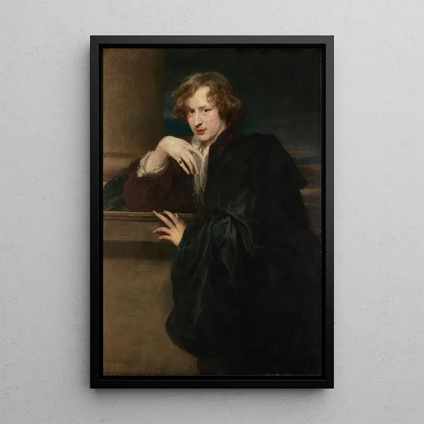 Selbstporträt ca - Antoine van Dyck — gerahmtes Bild an der Wand