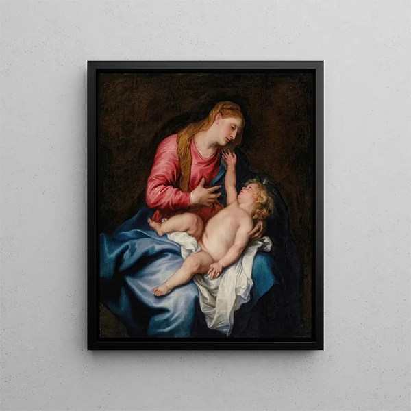 Die Jungfrau mit Kind - Antoine van Dyck — gerahmtes Bild an der Wand