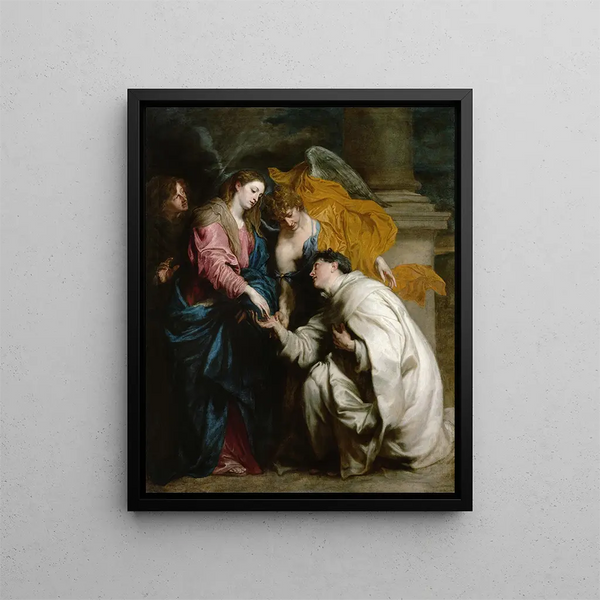 Die Vision des seligen Hermann Joseph - Antoine van Dyck — gerahmtes Bild an der Wand