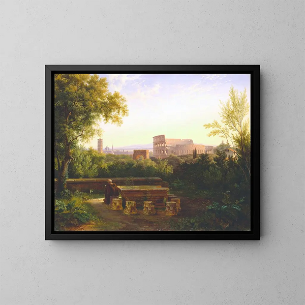 Vista del Colosseo dai Orti Farnesiani - Antoine-Félix Boisselier — quadro incorniciato alla parete