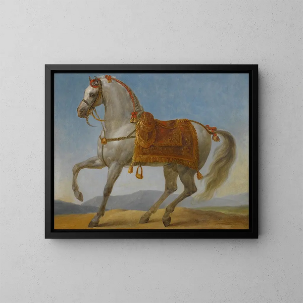 Der arabische Hengst von Bonaparte Marengo - Antoine-Jean Gros — gerahmtes Bild an der Wand