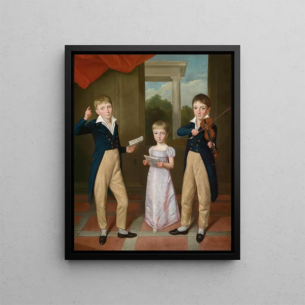 AntoineJean Gros - Three Children in a House Concert.webp