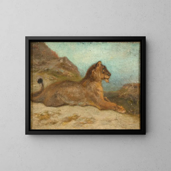 Una leonessa - Antoine-Louis Barye — quadro incorniciato alla parete