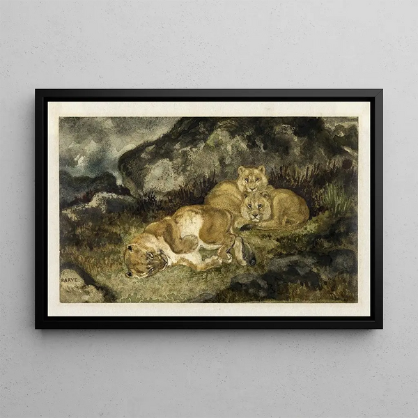 AntoineLouis Barye - Lioness and Cubs.webp