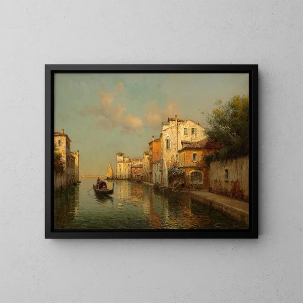 Kanal in Venedig - Antoine Bouvard — gerahmtes Bild an der Wand