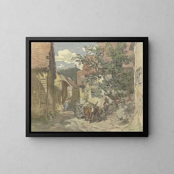 Straße in Kronberg - Anton Burger — gerahmtes Bild an der Wand