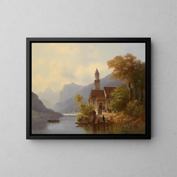 Auf dem Heimweg von der Sonntagsmesse - Anton Doll — gerahmtes Bild an der Wand